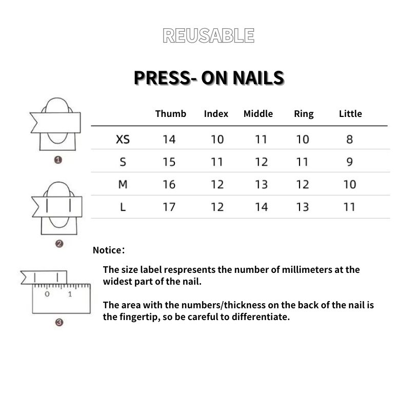 Irregular Graded Metal Press on Nail