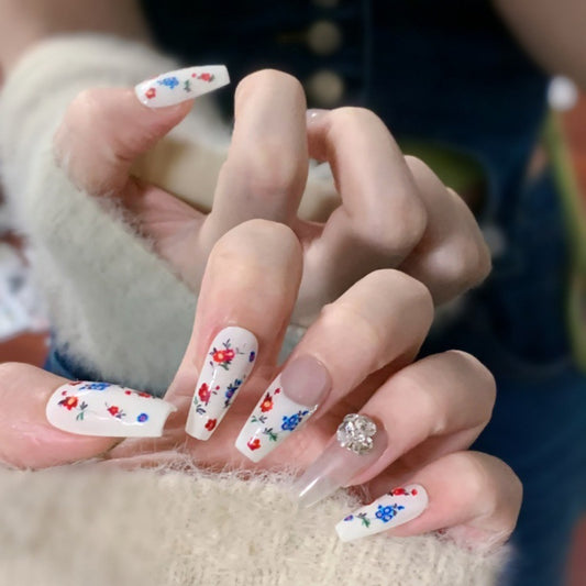 Flowers Press on Nail