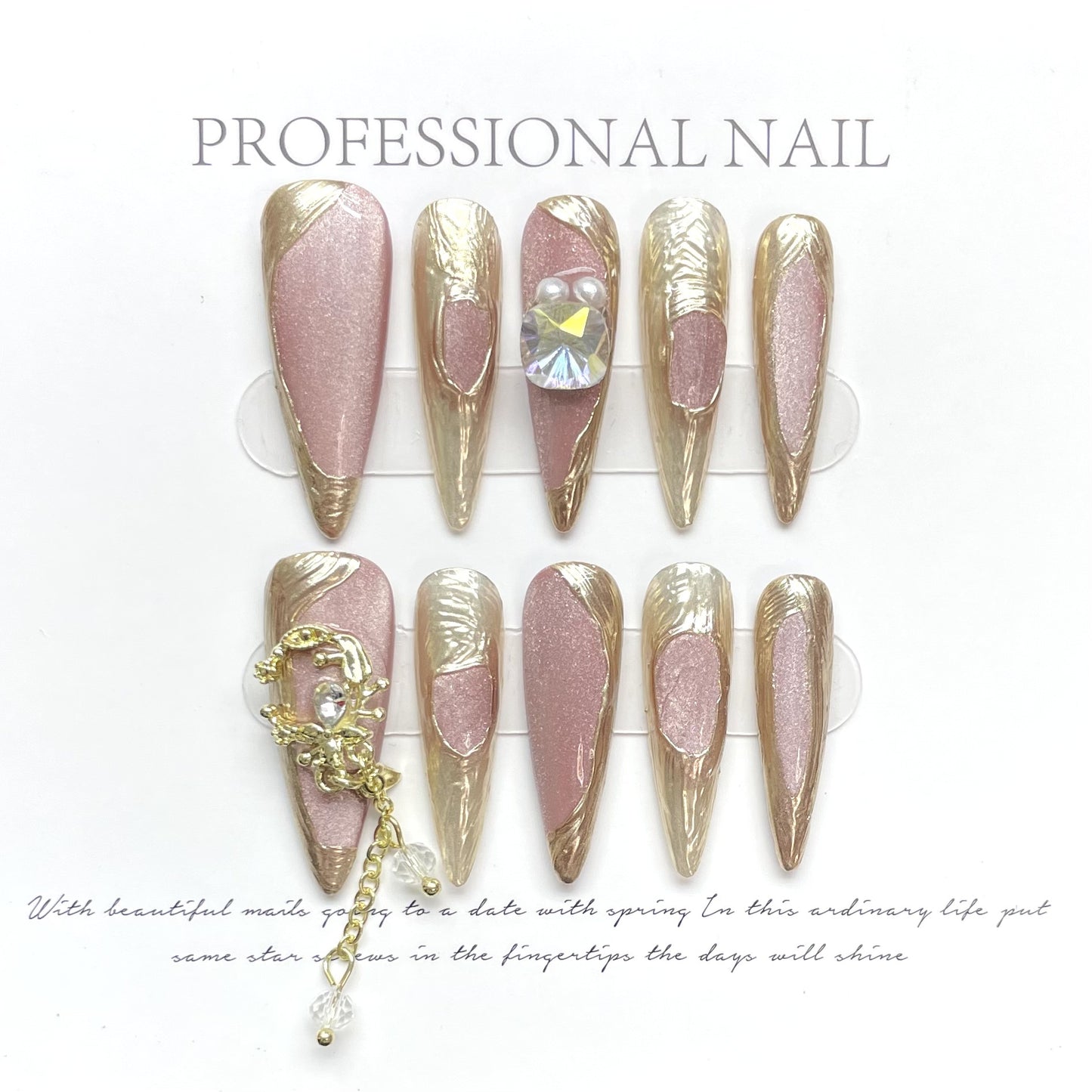 Pink Buccellati Press on Nail