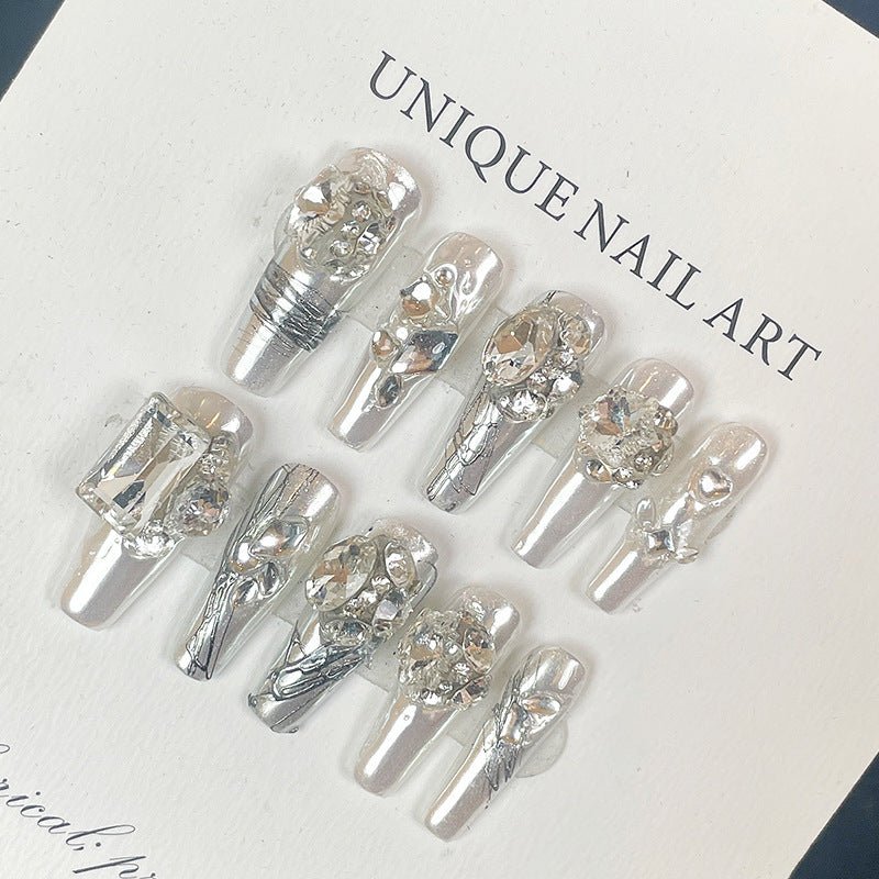 LOVEME Pure Desire White Luxury K9 Flash Diamond Bride Manicure Patch - Laura MarlaPress-on Nail